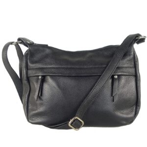 Sac besace bandoulière femme cuir noir Donata