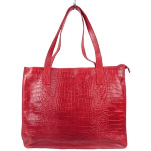 Cabas rouge effet croco Marisa