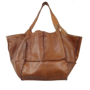 Cabas cuir souple cognac Alja