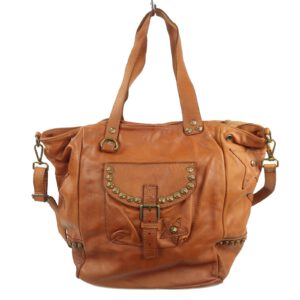 Cabas XL cuir vintage naturel Lili