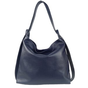 Sac épaule femme cuir bleu Samona