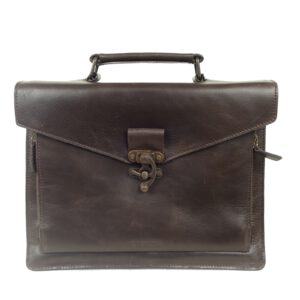 Sac a main cartable cuir vintage marron Conductor Ticket