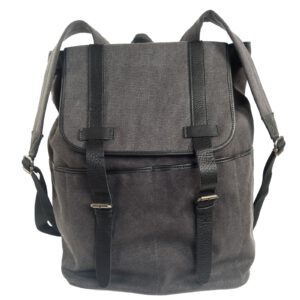 Sac a dos homme toile cuir noir Gauthier