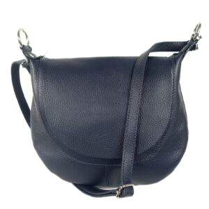 Sac bandoulière cuir bleu femme Poppy