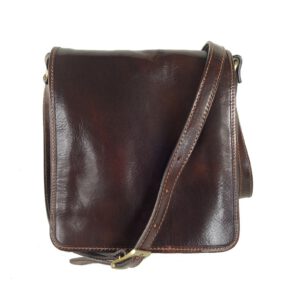 Sac bandoulière homme cuir brun Milano