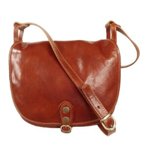 Grande besace pour femme cuir cognac Tonia