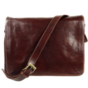 Sac bandoulière A4 homme cuir marron Firenze