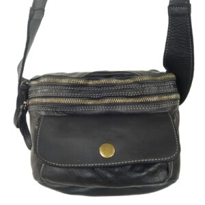 Sac bandoulière homme cuir noir Jimy