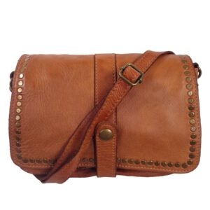 Mini sac a main bandoulière cuir vintage naturel Gena