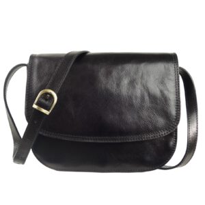 Sac cuir bandoulière noir Amina