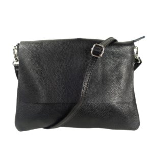 Sac bandoulière pochette plate noir Emilia