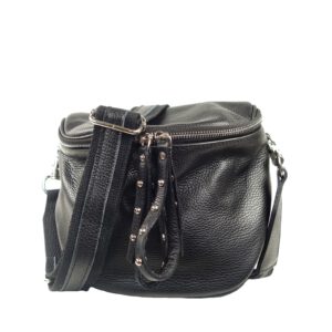 Besace bandoulière femme cuir noir Erika