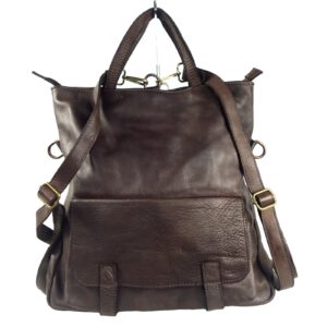 Sac a dos femme vintage cuir brun Zeudi