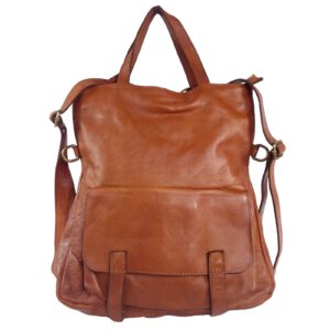 Sac a dos femme vintage cuir naturel Zeudi