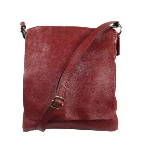 Sac pochette bandoulière cuir rouge Elena