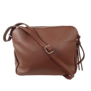 Sac bandoulière femme cuir marron Fosca