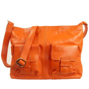 Sac a main bandoulière orange Ursula