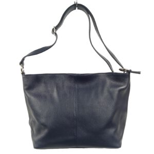 Sac a main épaule cuir bleu Lorella