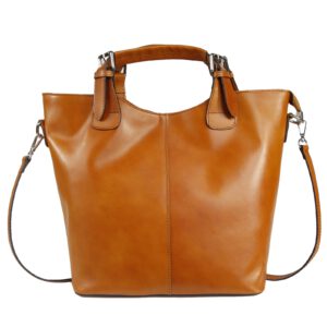 Cabas cuir cognac Marika