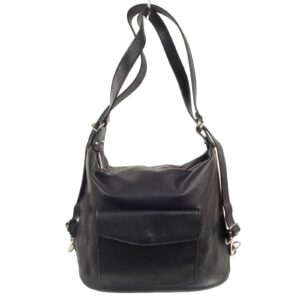 Sac épaule femme convertible sac a dos cuir noir Simone