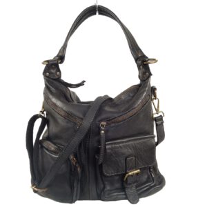 Sac a main épaule cuir noir Stella