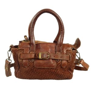 Mini sac a main cuir vintage marron Tea