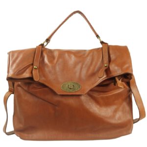 Grand sac a main cuir vintage naturel Bastien