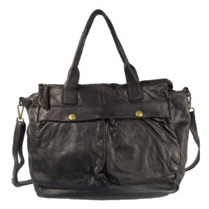 Sac a main cuir noir vintage Karo