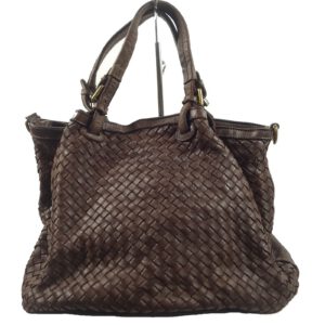 Sac a main cuir vintage tressé marron Sveva