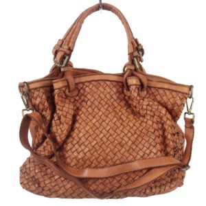 Sac a main cuir vintage tressé cuir naturel Sveva