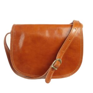 Besace bandoulière femme cuir cognac Enila