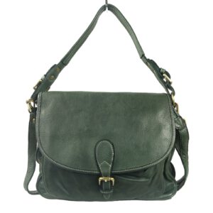 Sacoche femme vintage cuir vert Eva