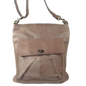 Sac bandoulière femme cuir taupe 1656