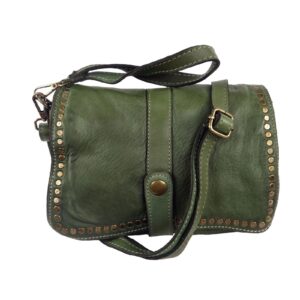 Mini sac a main cuir vert vintage Gena