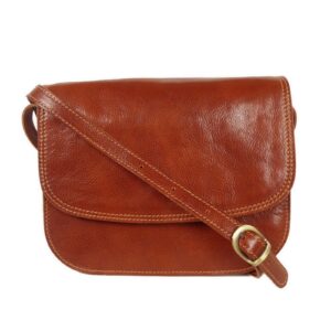 Sac bandoulière femme cuir cognac Amina