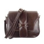 Petit sac bandoulière femme cuir vintage marron Gea