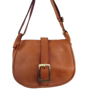 Sac a main bandoulière cuir naturel vintage Giulia