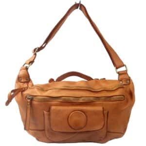 Sac banane femme cuir camel Dario