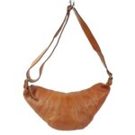 Sac banane femme en cuir vintage marron Alma