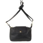 Mini sac pochette bandoulière cuir noir Melva