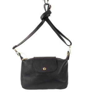 Mini sac pochette bandoulière cuir noir Melva