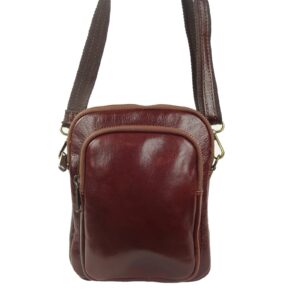 Sac pochette bandoulière homme cuir marron Ricky