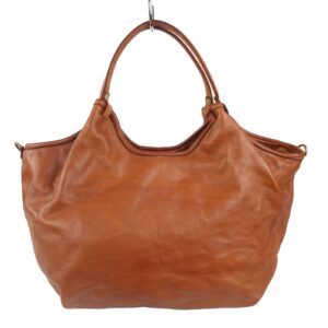 Sac a main cuir souple vieilli cognac Tilde