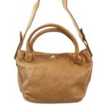 Sac à main épaule/bandoulière cuir camel Mina