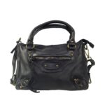 Sac cuir noir bandoulière femme Lucie