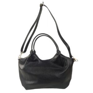 Mini cabas cuir noir Swami