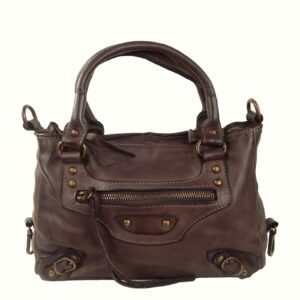 Sac à main boho chic cuir marron vintage Lucie